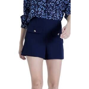 Karina Grimaldi Gigi High Waisted Shorts in Navy L